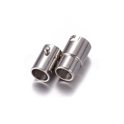 Tarnish Resistant Stainless Steel Locking Tube Magnetic Clasps X-STAS-H019-3-1