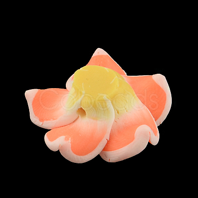 Handmade Polymer Clay 3D Flower Plumeria Beads CLAY-Q192-30mm-12-1