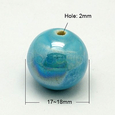 Handmade Porcelain Beads X-PORC-D001-18mm-12-1