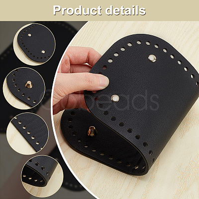 PandaHall Elite 3Pcs 3 Style Oval PU Leather Knitting Crochet Bags Nail Bottom Shaper Pad DIY-PH0009-84-1