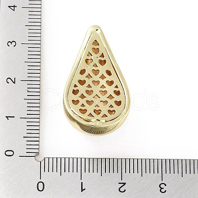 Rack Plating Brass Micro Pave Clear Cubic Zirconia Pendants KK-H474-18G-07-1