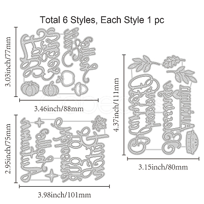 Autumn Theme Carbon Steel Cutting Dies Stencils DIY-WH0309-1159-1