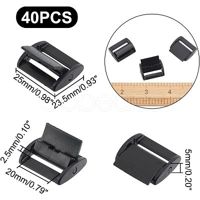 Nbeads 40Pcs Plastic Cam Buckle KY-NB0001-46-1