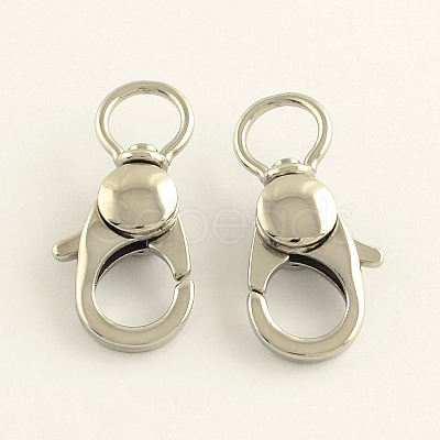 Tarnish Resistant 304 Stainless Steel Swivel Lobster Claw Clasps STAS-R065-10-1