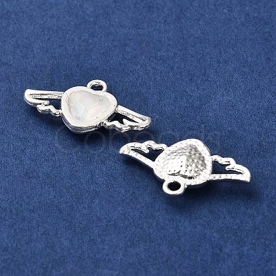 Rack Plating Alloy Rhinestones Pendants PALLOY-D028-04A-S-RS-1