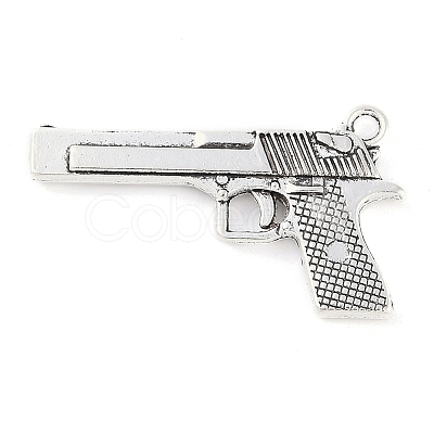 Tibetan Style Alloy Handgun/Pistol Pendants TIBEP-Q043-128-RS-1