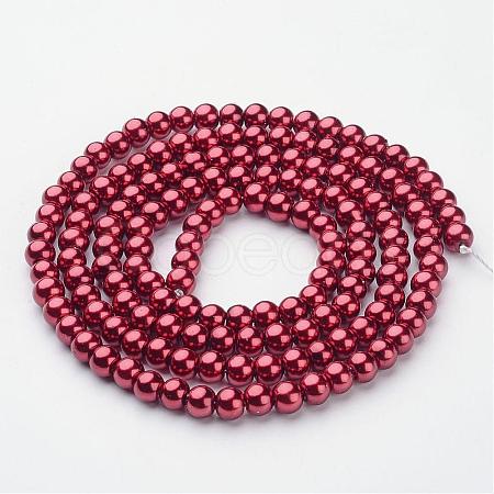 Glass Pearl Beads Strands HY6mm86-1