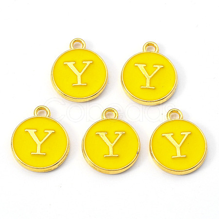 Golden Plated Alloy Enamel Charms ENAM-S118-09Y-1