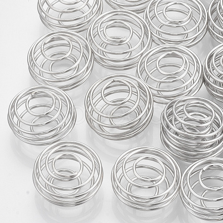 Iron Wrap-around Spiral Bead Cages E299Y-P-2-1