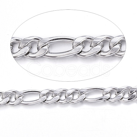 304 Stainless Steel Figaro Chains CHS-P003-21P-1