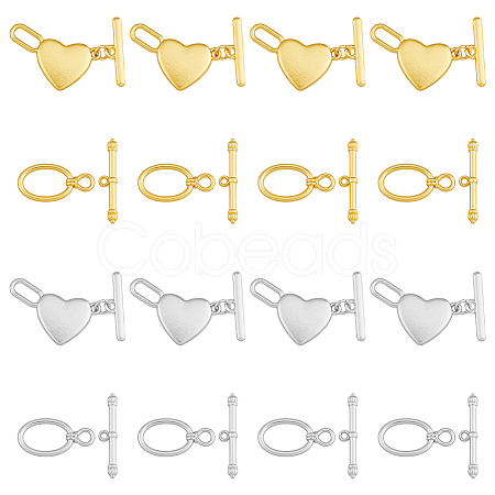 SUPERFINDINGS 24 Sets 4 Styles Alloy Toggle Clasps FIND-FH0008-12-1
