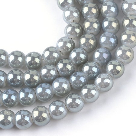 Electroplate Glass Beads Strands EGLA-Q062-4mm-E12-1