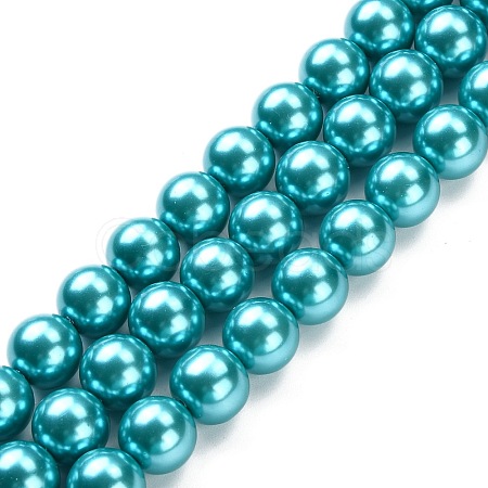 Eco-Friendly Glass Pearl Beads Strands HY-A008-12mm-RB073-1