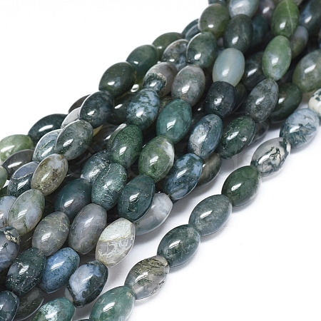 Natural Moss Agate Beads Strands G-D0005-10-1