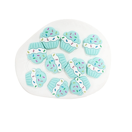 Cup Cake Food Grade Eco-Friendly Silicone Beads PW-WG77442-08-1
