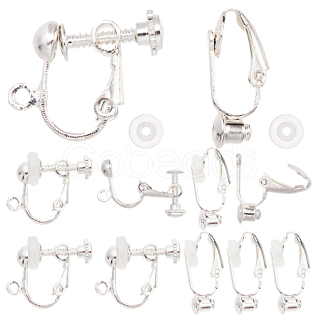 SUNNYCLUE 16Pcs 2 Style Clip-on Earring Findings DIY-SC0019-20-1