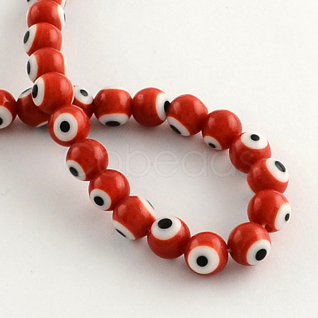 Round Handmade Evil Eye Lampwork Beads LAMP-R114-10mm-05-1