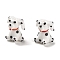 Handmade Lampwork Beads, Dalmatian/Dog, White, 20~21x18~19mm, Hole: 1.5mm