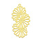 201 Stainless Steel Pendants, Laser Cut, PVD Vacuum Plating, Flower, Golden, 37x19x1mm, Hole: 1.6mm