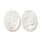 Carved Natural White Shell Cabochons, Oval, Creamy White, 19.5~20x15x2.5~3mm