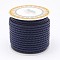 Braided Cowhide Leather Cord, Leather Rope String for Bracelets, Prussian Blue, 3mm, about 8m/roll