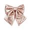 Christmas Plastic Sequin Big Bowknot Pendant Decorations, for Christmas Tree Hanging Ornaments, Pink, 240x230x35mm