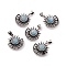 Natural Aquamarine Pendants, Sun Charms, with Antique Silver Color Brass Findings, 23x19x8mm, Hole: 4x3.5mm