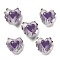 Handmade Lampwork Beads, with Enamel, Heart, Medium Purple, 14~15x15~15.5x8.5~9.5mm, Hole: 1.4mm