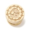 Golden Plated Round Shaped Wax Seal Brass Stamp Head, for Wax Seal Stamp, Constellation, Capricorn, 15x14mm, Hole: 7mm