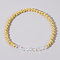 Colorful Birthstone Faceted Bicone & Brass Beaded Stretch Bracelets for Women, Clear AB, 6-7/8 inch(17.5cm)