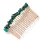 Malachite Gravel Hair Clip, with Metal Hair Combs, 75x40mm