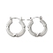 Non-Tarnish 304 Stainless Hoop Earrings for Women, Donut, Stainless Steel Color, 24.5x23x2.5mm