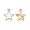 Alloy Enamel Pendants, Cadmium Free & Nickel Free & Lead Free, Star Charm, Golden, White, 18x15.5x1.5mm, Hole: 1.8mm