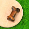 Natural Tiger Eye Carved Healing Bone Figurines, Reiki Energy Stone Display Decorations, 34x20x10~14mm