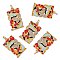 5Pcs Brass Micro Pave Clear Cubic Zirconia Pendants, with Enamel and Jump Rings, Rectangle with Butterfly, Real 18K Gold Plated, 22.5x13x2mm, Hole: 4mm