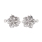 Tibetan Style Zinc Alloy Connector Charms, Flower, Antique Silver, 21x26x2mm, Hole: 1.8mm