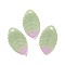 Plastic Pendants, Leaf Charms, Light Green, 19x11x1mm, Hole: 1.4mm