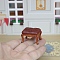 PVC and Alloy Mini Imitation Furniture Decoration, for Dollhouse Accessories, Pretending Prop Decorations, Armchair & Footstool, Brown, 32x26x25mm