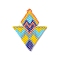 BOHO Themed Handmade Loom Pattern MIYUKI Seed Beads, Rhombus with Triangle Pendants, Colorful, 48.5x37.5x2mm, Hole: 2mm