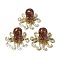 Octopus Resin Figurines, Reiki Gold Foil Natural Carnelian Chips Inside for Home Office Desk Decoration, 101x97x44mm