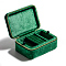 Velvet Jewelry Set Boxes, Gift Zipper Boxes for Rings Bracelets Necklaces, Rectangle, Green, 15x10.5x7cm