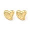 Rack Plating Brass Micro Pave Cubic Zirconia Stud Earring, Cadmium Free & Lead Free, Long-Lasting Plated, Heart, Clear, Real 18K Gold Plated, 19x21mm