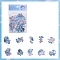 30Pcs 10 Styles Fantail Betta Series PET Sticker, Self-adhesion, for Suitcase, Skateboard, Refrigerator, Helmet, Mobile Phone Shell, Cornflower Blue, 50x50mm