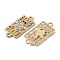 Alloy Rhinestone Connector Charms, Rectangle with Tortoise, Light Gold, Crystal, 26x11x2~2.5mm, Hole: 1.8mm