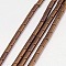 Electroplate Non-magnetic Synthetic Hematite Beads Strands, Column, Grade A, Copper Plated, 2.75x2mm, Hole: 1mm, about 135pcs/strand, 16 inch