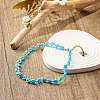 Glass Seed Beaded Flower Necklace with Alloy Enamel Bee Charm NJEW-JN03817-01-2