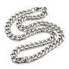 Non-Tarnish 201 Stainless Steel Curb Chain Necklaces NJEW-Q336-12B-P-4