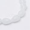 Teardrop Faceted Imitation Jade Glass Beads Strands GLAA-Q052-A05-2