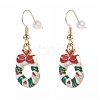 Christmas Theme Alloy Enamel Dangle Earrings Sets EJEW-JE04512-9
