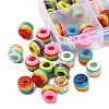 40Pcs 4 Colors Opaque Stripe Resin European Beads RESI-YW0001-19-3